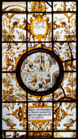 Panel with a roundel, From the former Hospital of Saint Elizabeth of Lier, mid-16th c. © KIK-IRPA, Brussels
