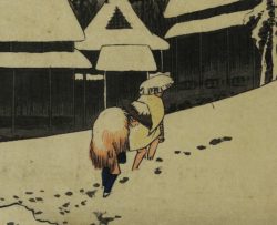 Détail: 'Nuit de neige', 1831-1834, Hiroshige